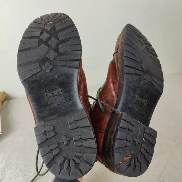 John Varvatos Bowery Spectator Boots Mens 10 Cognac Brown‎ Lace Up Combat - Picture 6 of 8
